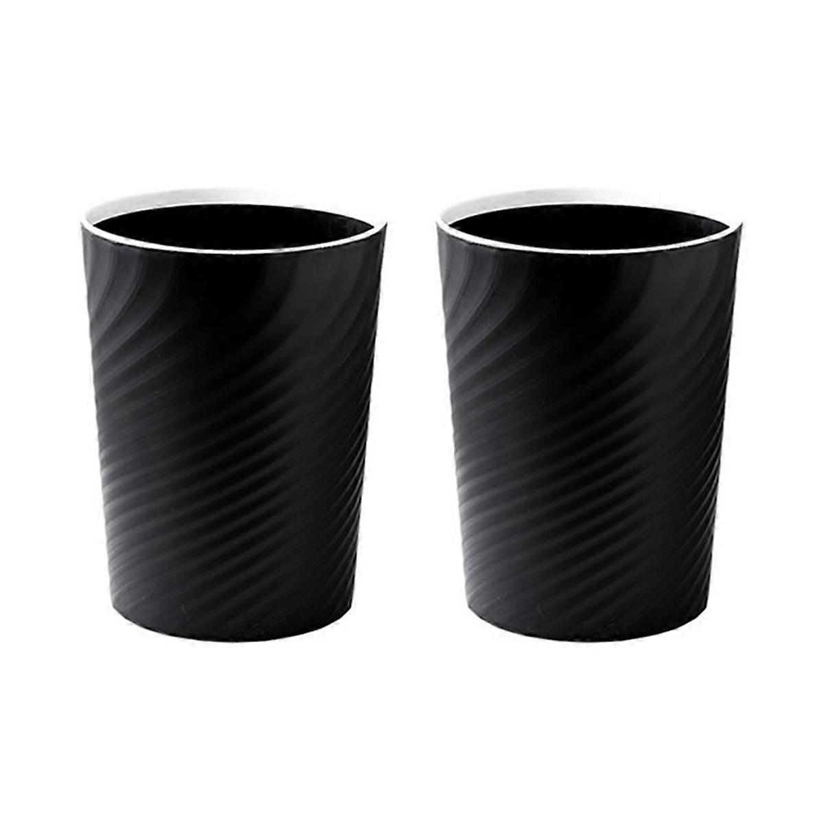 Plastic Small Trash Can Wastebasket, Garbage Container Basket(black)