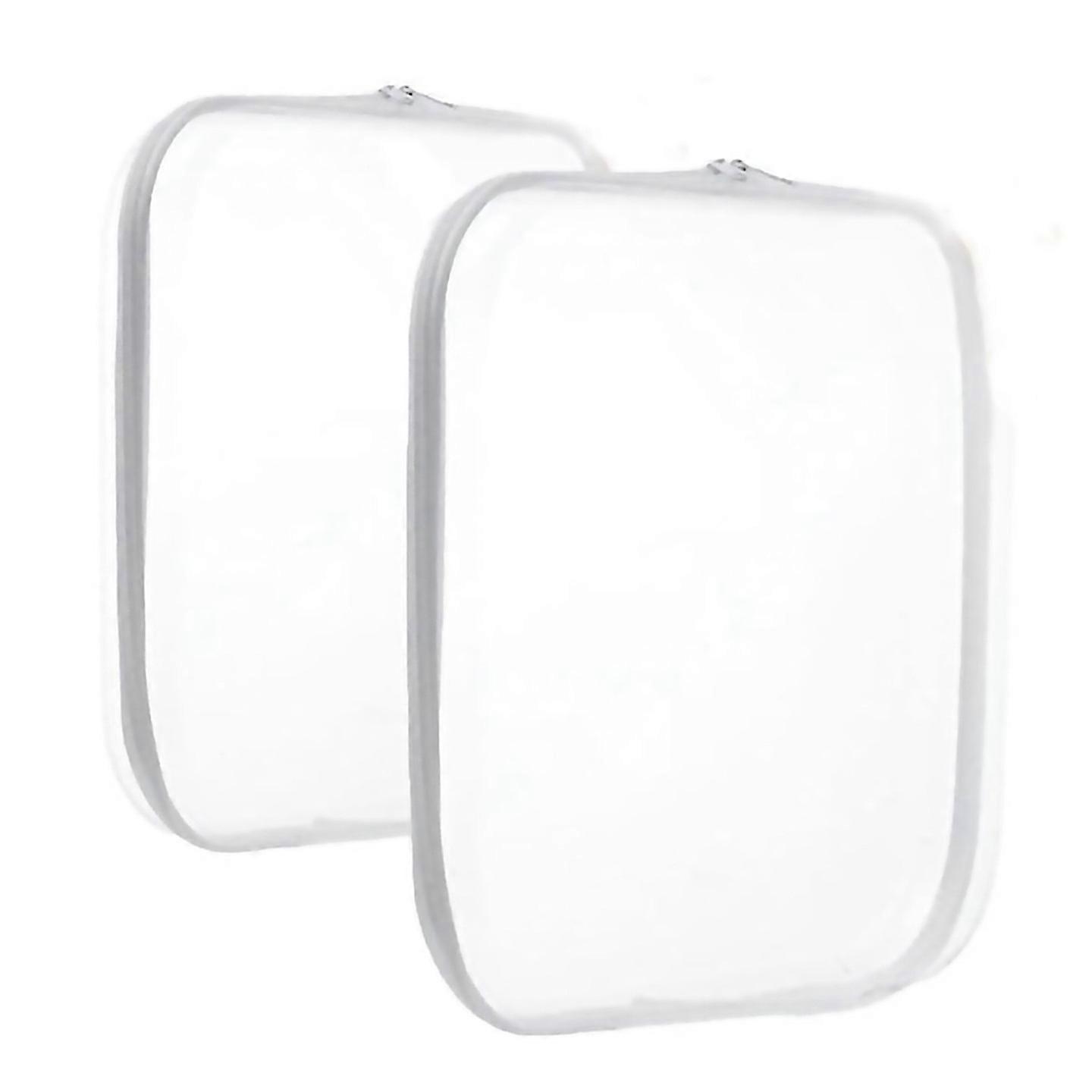 For Clear Zippered Hard Pouch Stackable Storage