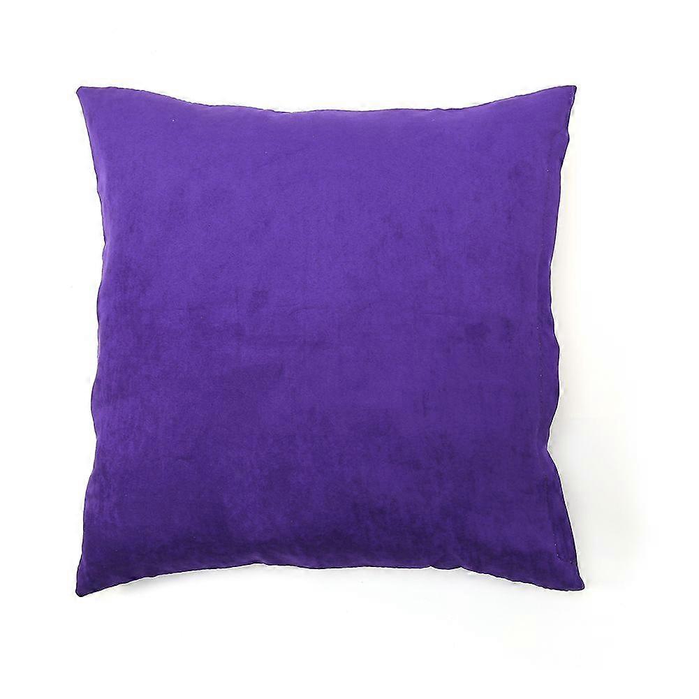 Vintage Linen Cotton Throw Square Pillow Waist Cushion Case Sofa Bed Home (Violet)