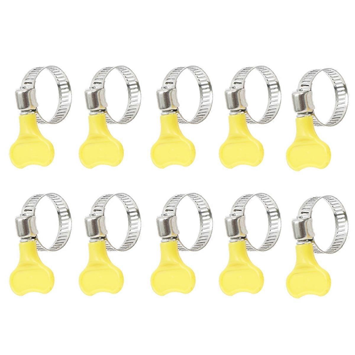 10pcs Adjustable Butterfly Hose Clamps 32-44mm Stainless Steel Worm Drive Twist Tight Pipe Clips for Secure Tube Grip