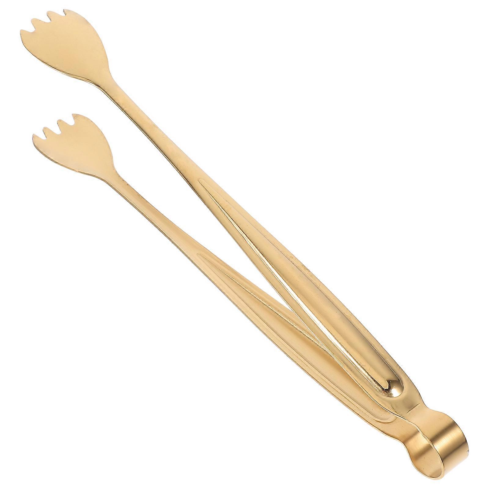 Bread Tong Stainless Steel for Versatile Use 4Pcs Golden Kitchen Gadget