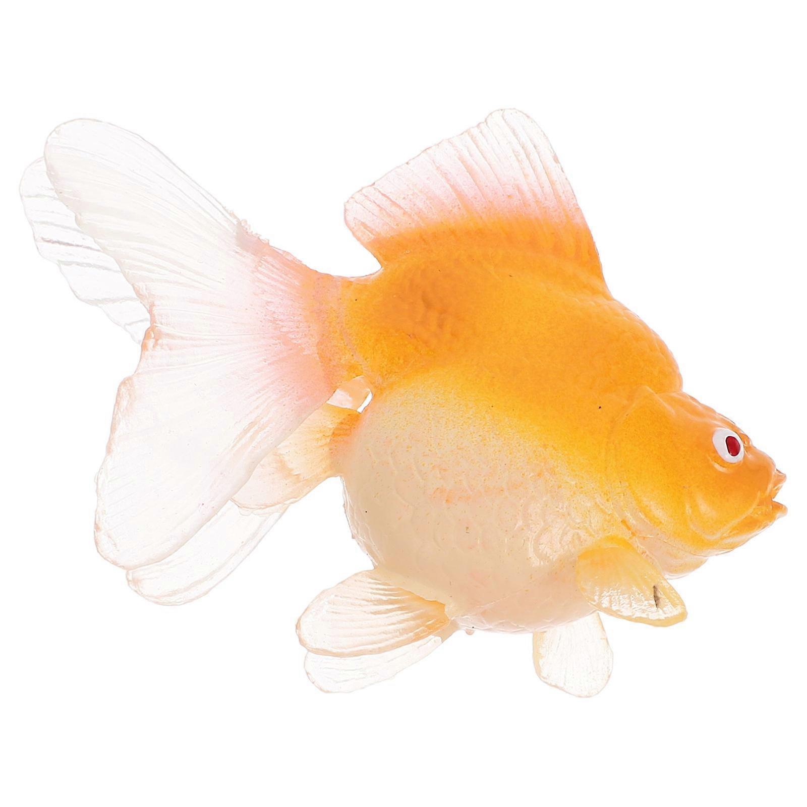 Mini Fish Figurine Decorative Yellow ABS for 4Pcs Mini Fish Statue Set
