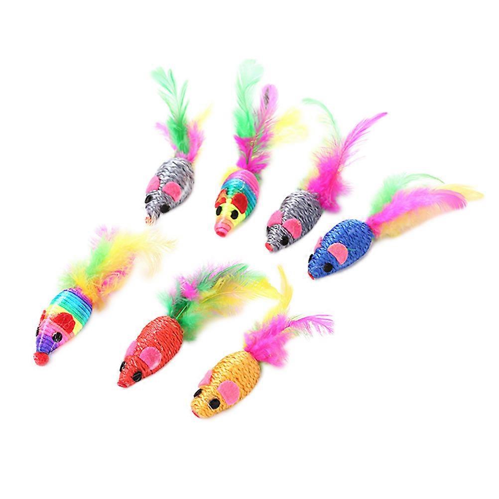 Pet Tails Mouse Toy for Pet 10Pcs Colorful Tail Cat Toy Set
