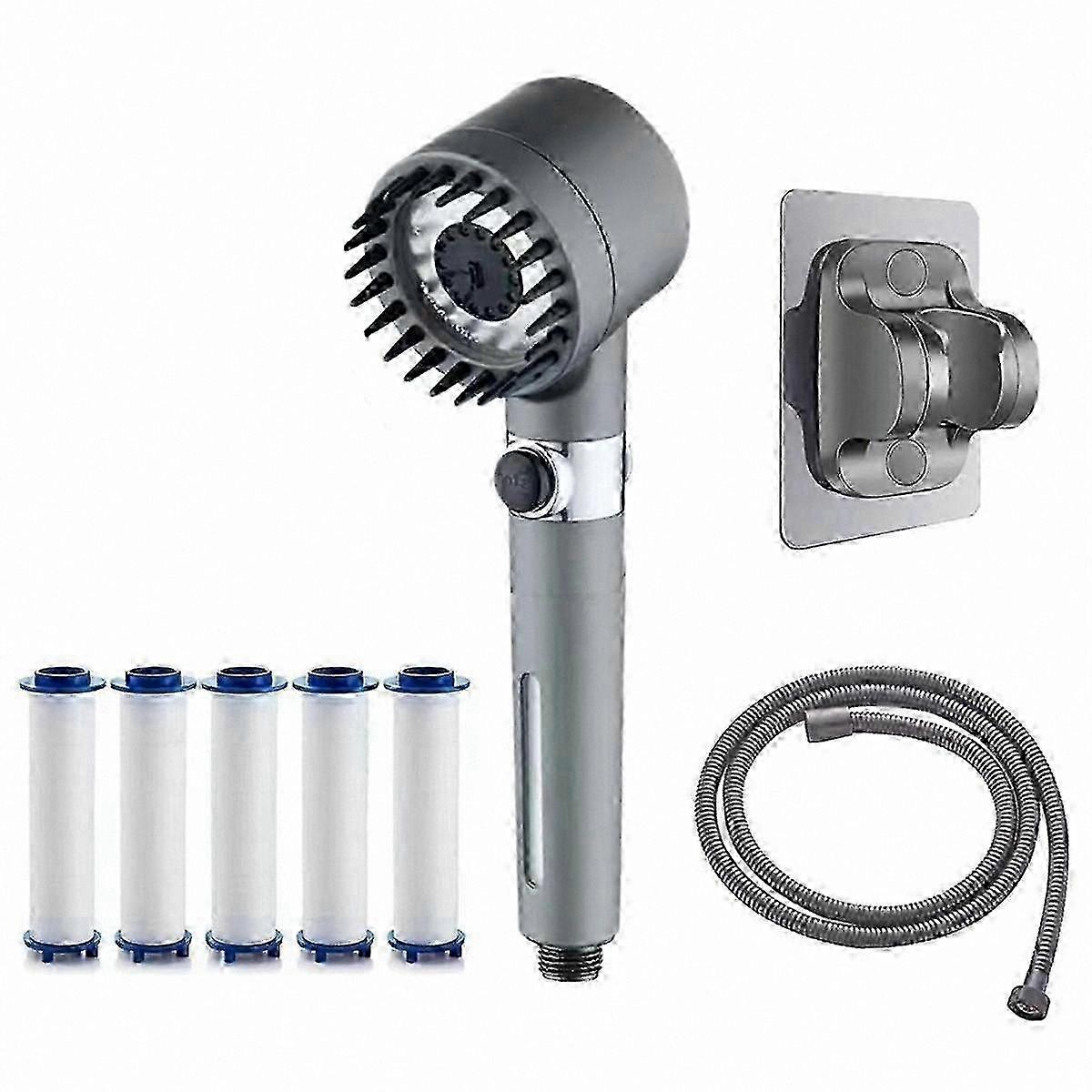 Multifunctional Handheld Showerhead Set with Adjustable Turbo Massage Spray Nozzle for Bathing Experience Enhancement