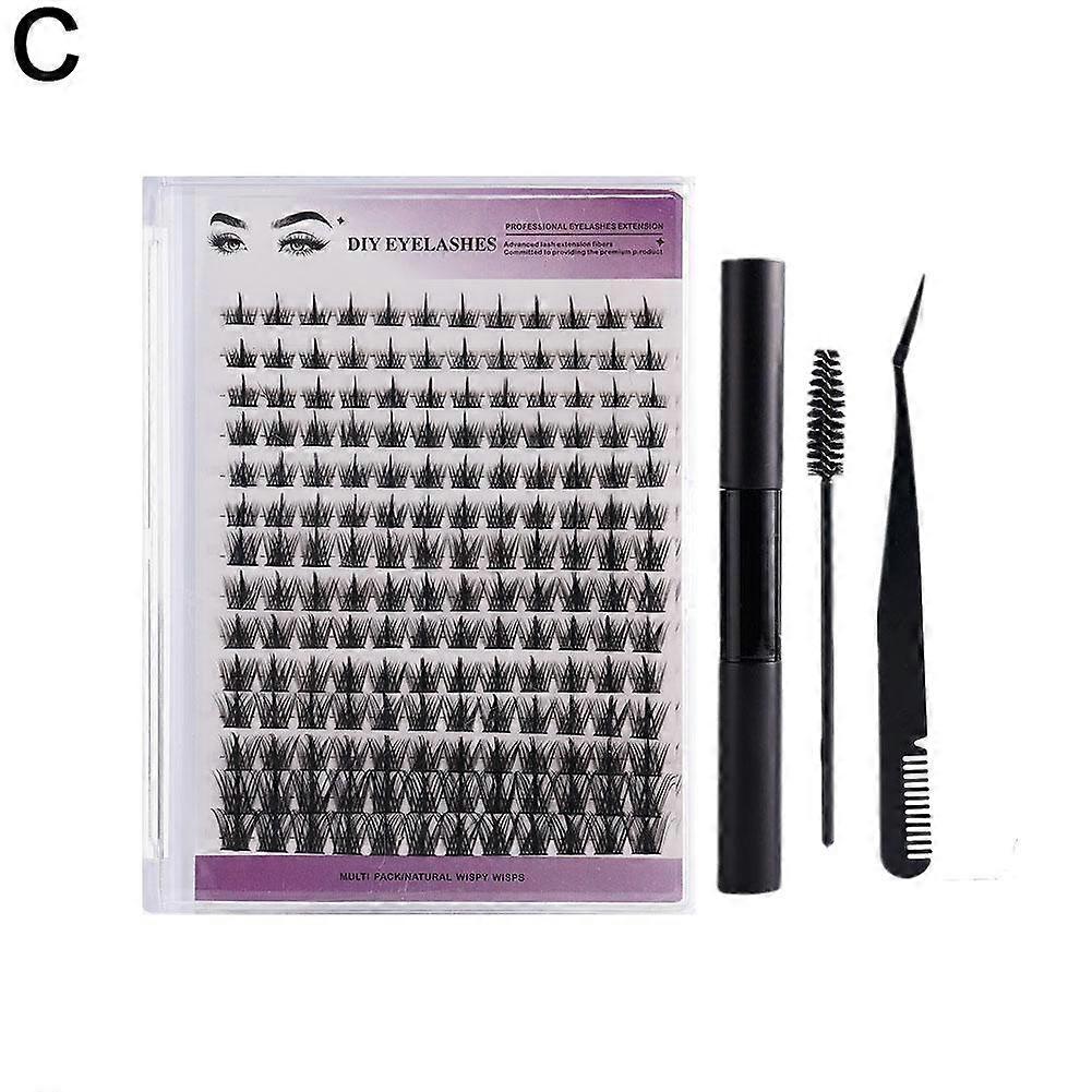 DIY False Eyelash Clusters Kit with Glue Tweezers Natural Look Volume Styles
