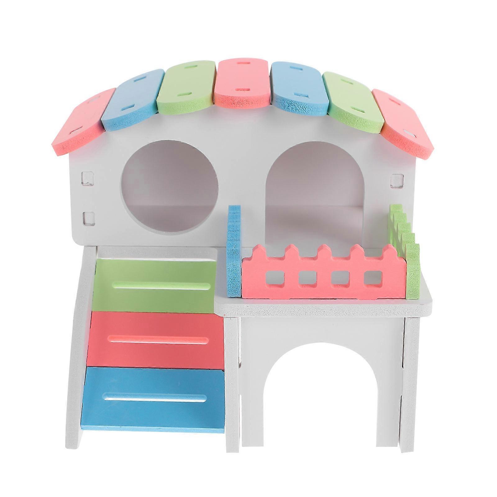 Golden Hamster House Colorful Hideout Indoor Use Multi PVC Exercise Area 1Pcs