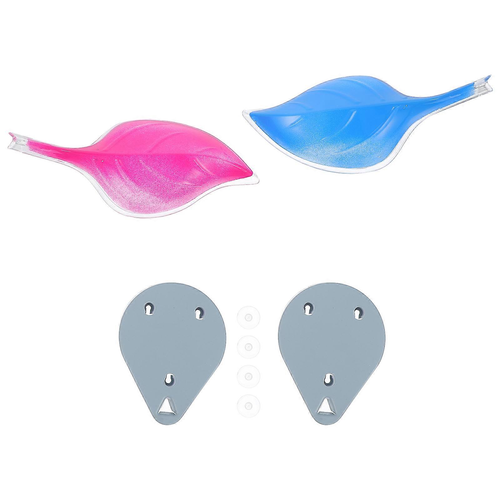 Soap Storage Rack Leaf Shape Plastic for Storage 6Pcs Punch-Free Soap Holders