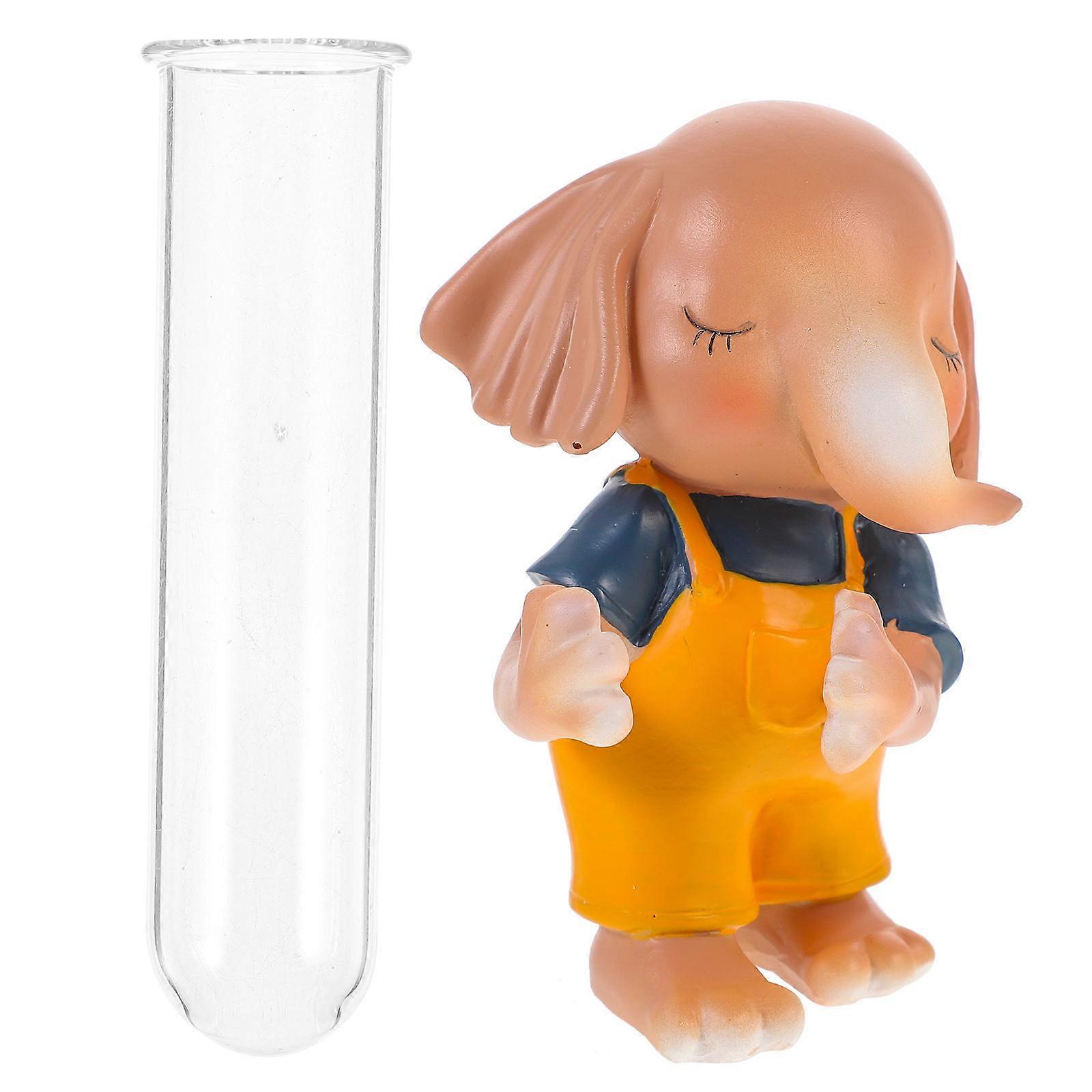 Multipurpose Glass Vase with Animal Statue for Floral Decoration 5Pcs