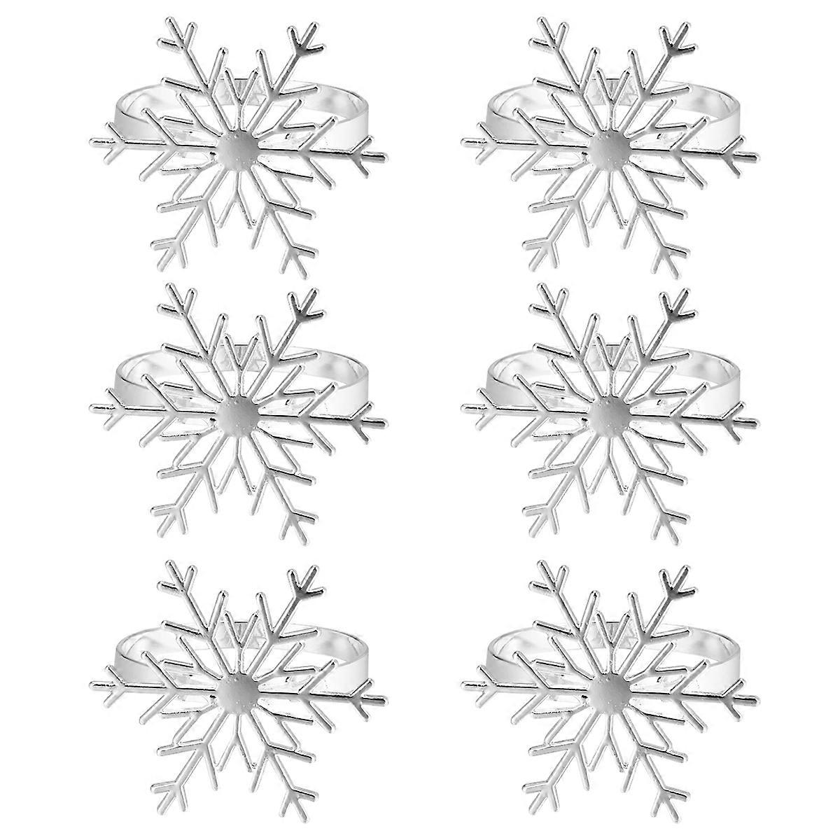 Christmas Napkin Clips Snowflake Style for 12Pcs Tissue Decorations
