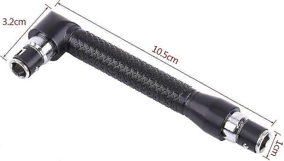 L-shape 1/4 Inch Hex Socket Wrench Double Head With 10pcs Various Angled Screwdriver Bits Hand Tool Set