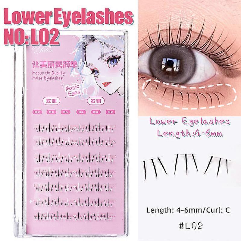 Yelix New Down Eyelashes Soft Small Flame Under Eyelash Natural Bottom Eyelashes Korean Makeup False Lashes Self Adhesive