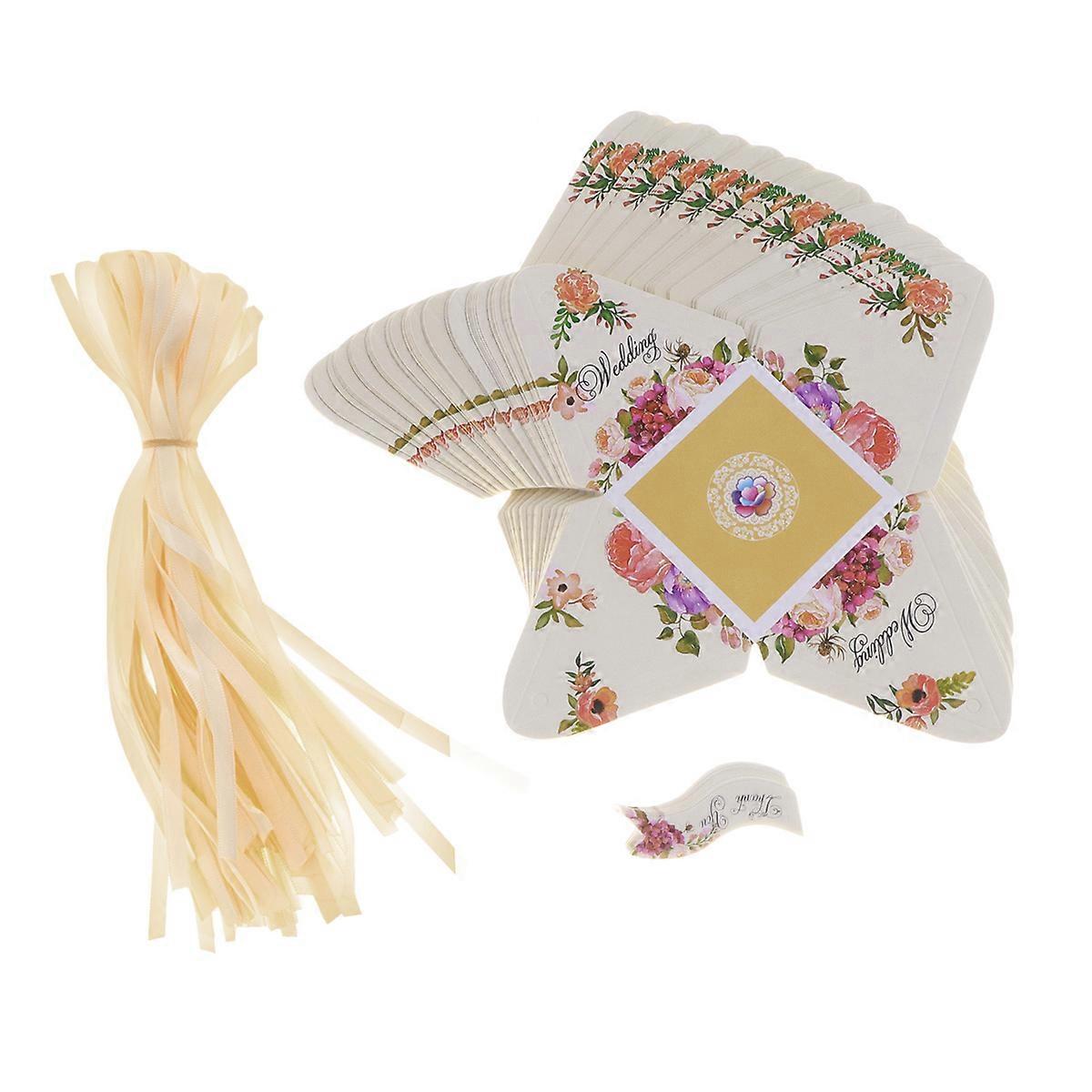 Beige Pyramid Shaped Wedding Candy Boxes for Packaging Use 100Pcs Paper