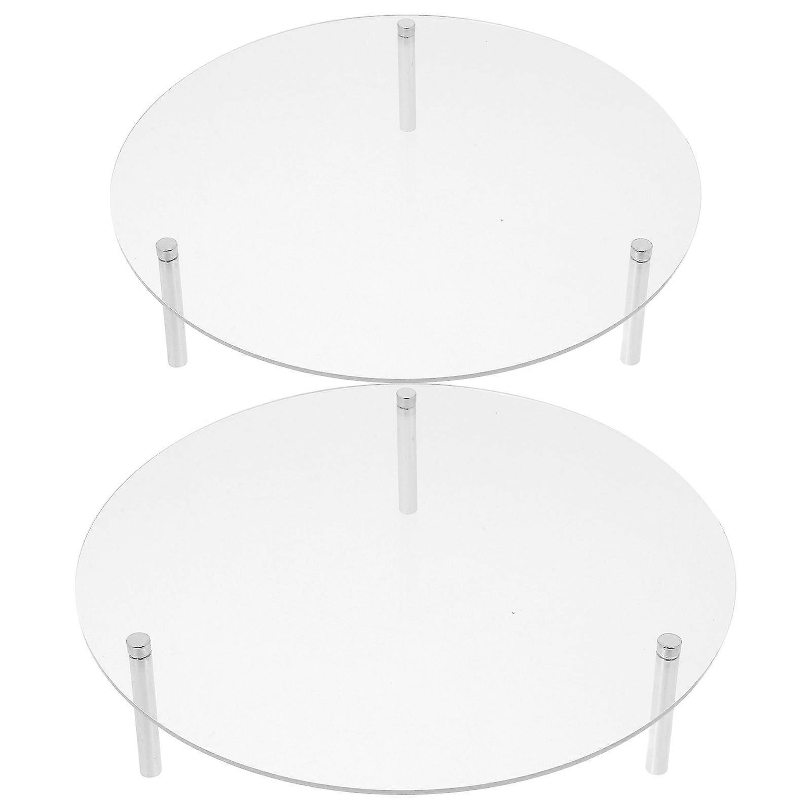 Clear Acrylic Cake Stand 10Sets Transparent with Sturdy Metal Support for Cupcake Display
