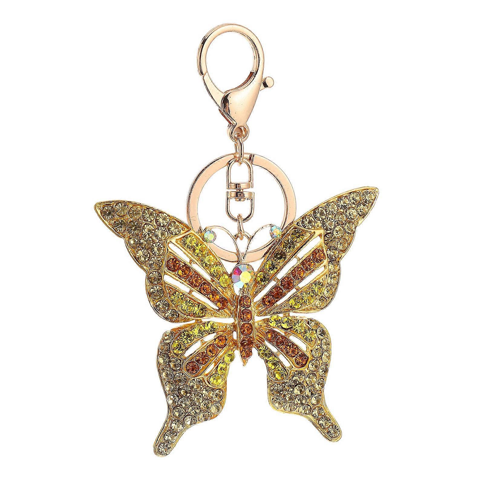 Yellow Key Chain Pendant Alloy Key Chain for Decoration 3Pcs Set