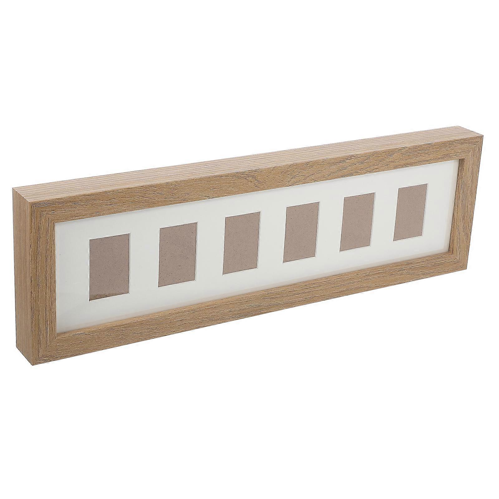 Wood Picture Frame for Display 3Pcs 6 Grid Rustic Wall Mounted Decor