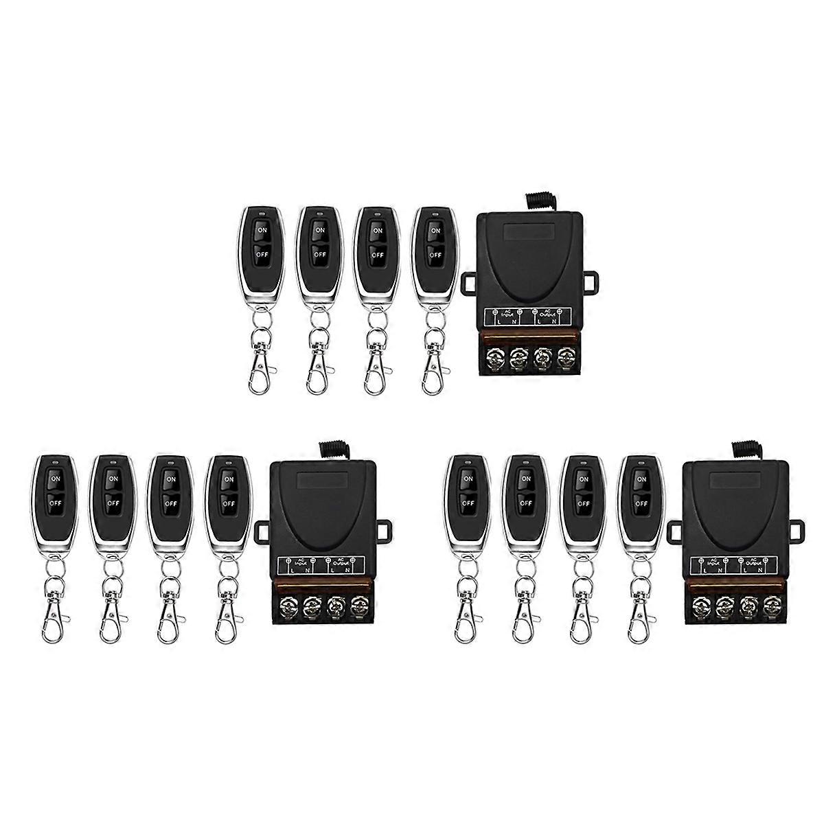 3X AC 220V 30A 1CH 433MHz Wireless Remote Control Switch Relay Receiver + Off/on Transmitter A