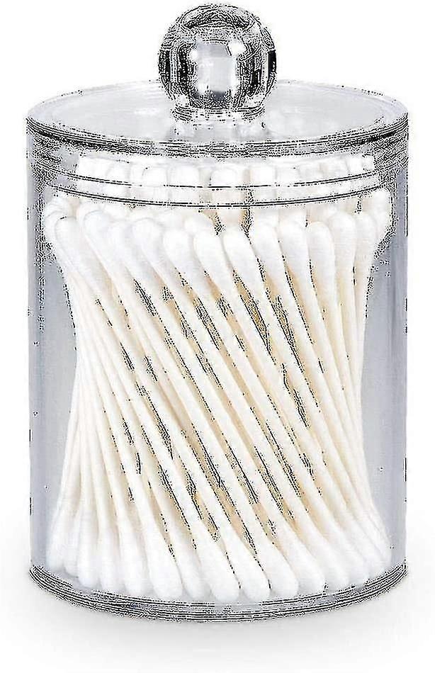Makeup Organizer Qtips Holder Bathroom Storage Clear Organiser