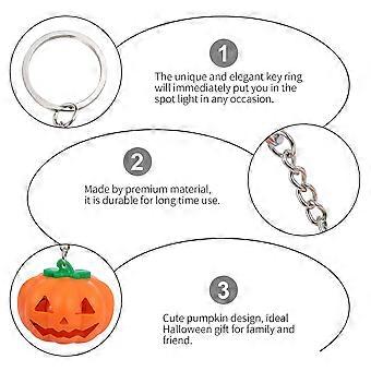 LED Pumpkin Pendant for Use 2Pcs Halloween Pumpkin Key Ring Orange Ornament