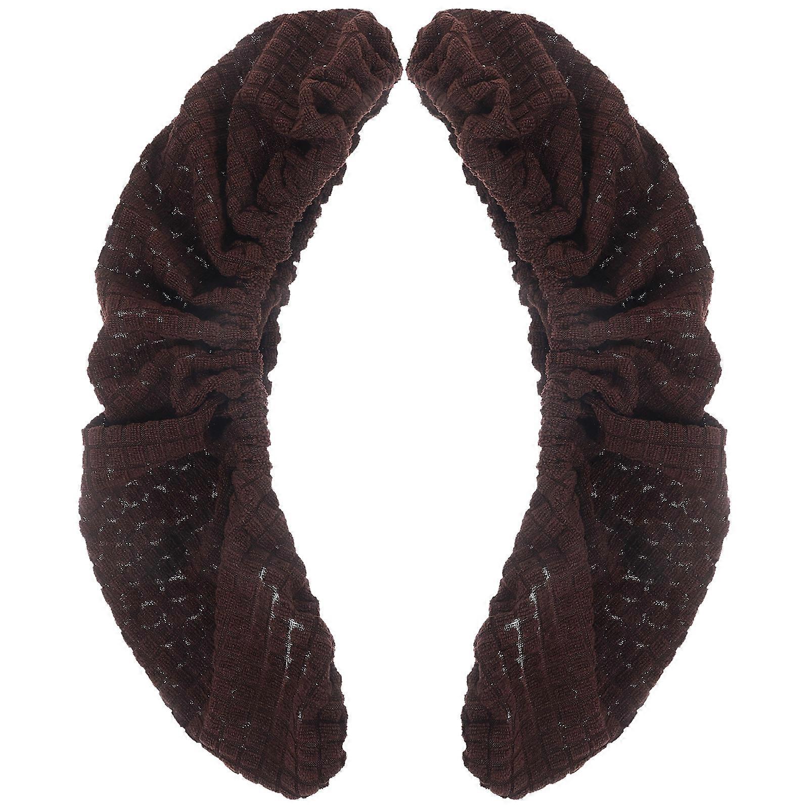 Office Chair Arm Covers Brown Polyester Material with 3Pairs Set