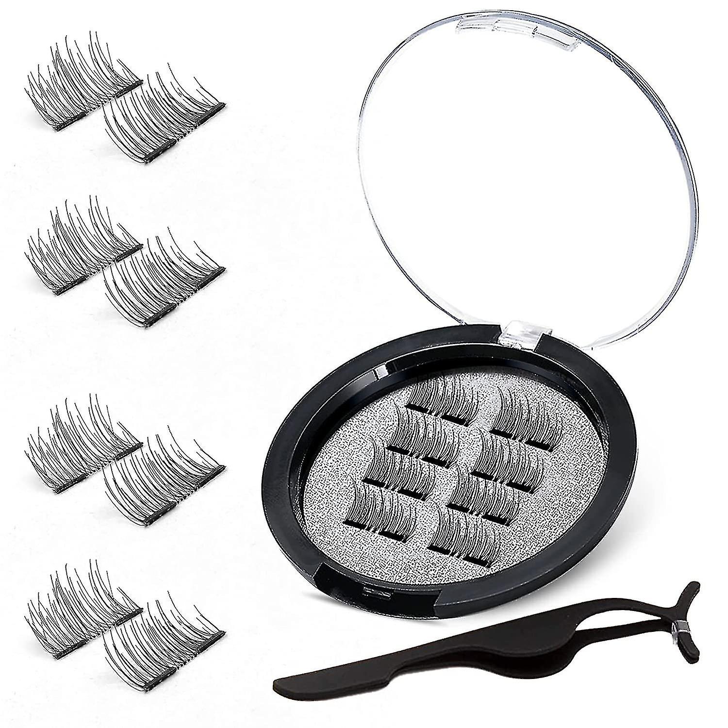 Dual Magnetic Eyelashes, 0.2mm Ultra Thin Magnet, Light Weight Easy To Wear, Best 3d Reusable Eyelashes