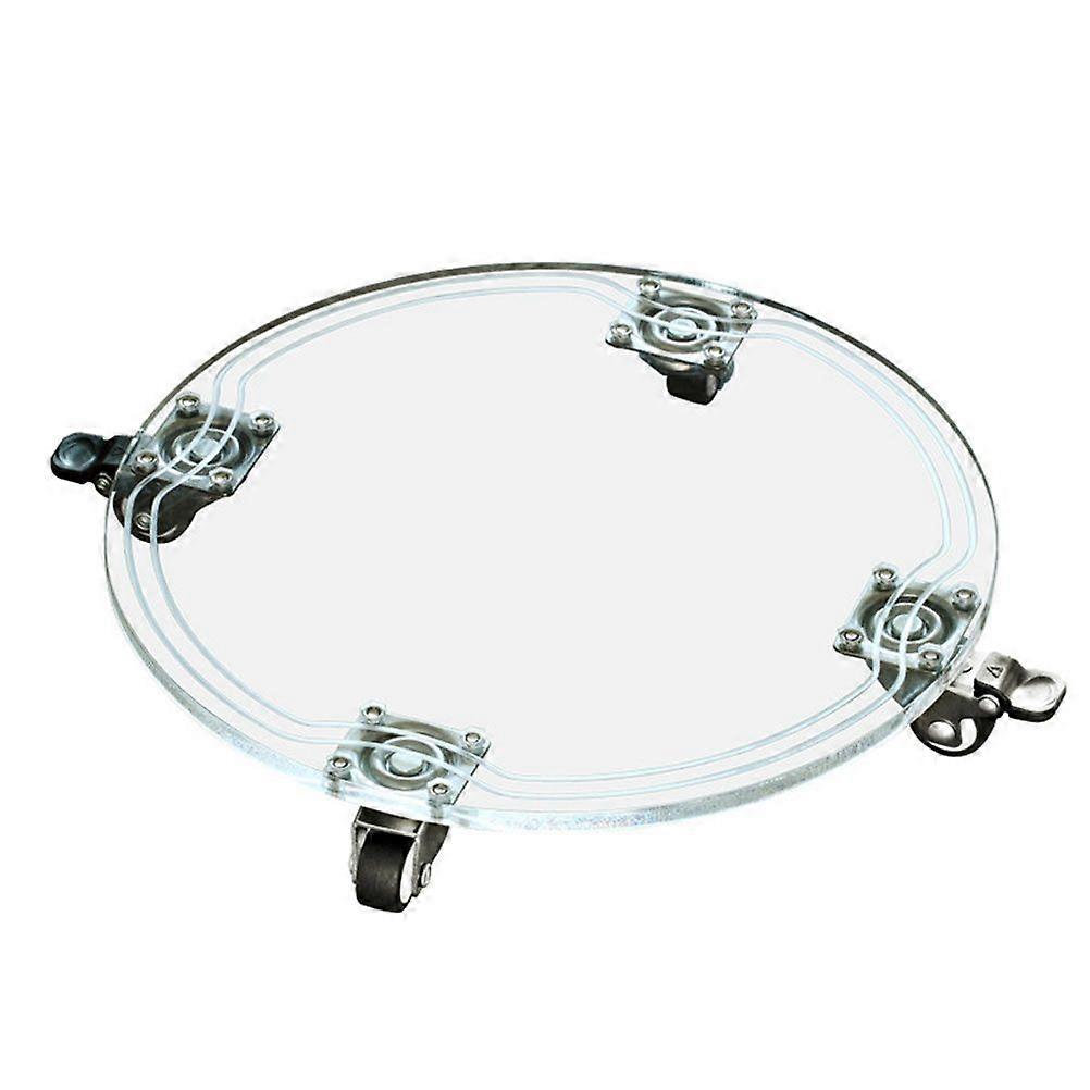 1pc Moveable Flowerpot Tray Round Design Flowerpot Base Acrylic Holding Tray