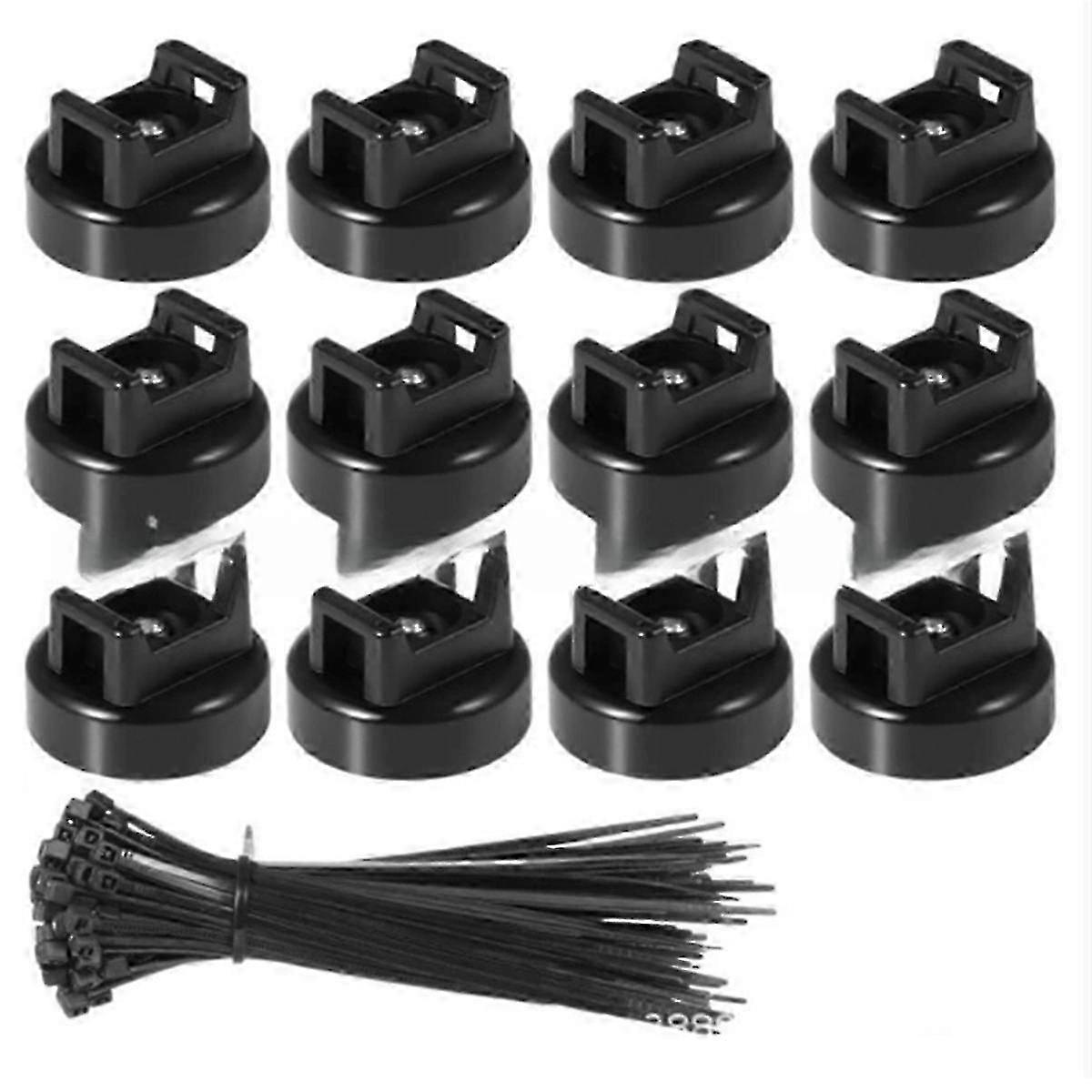12PCS Magnetic Cable Tie Holders, Flexible Nylon Zip Ties, Button Head, for Home Office Workshop Garage Use miao7
