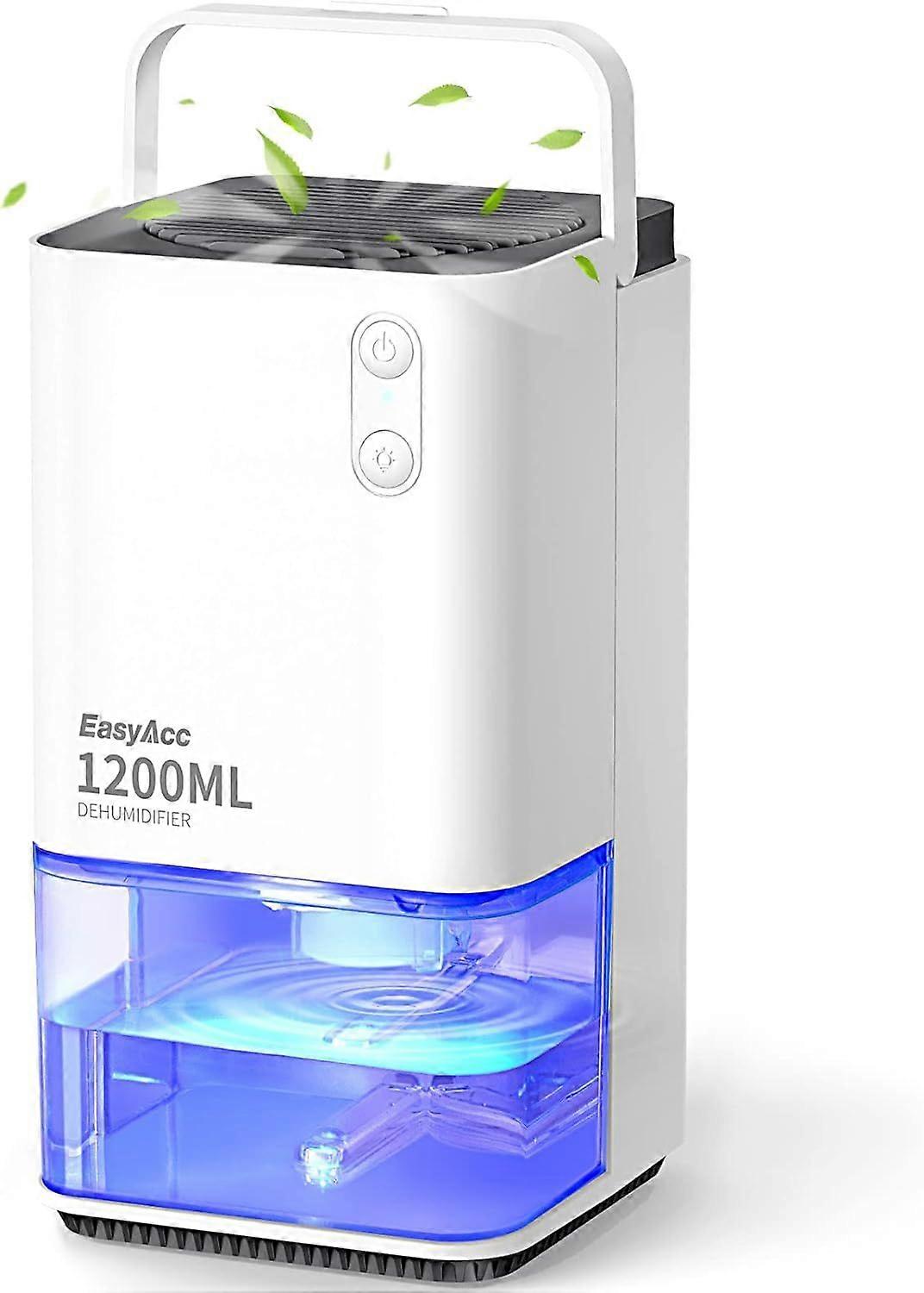 Dehumidifier for Home Damp,EasyAcc 1200ml Electric Dehumidifier with Ultra Quiet & Auto Shut off 7 Colorful LED Portable Mini Dehumidifier for Wardrob