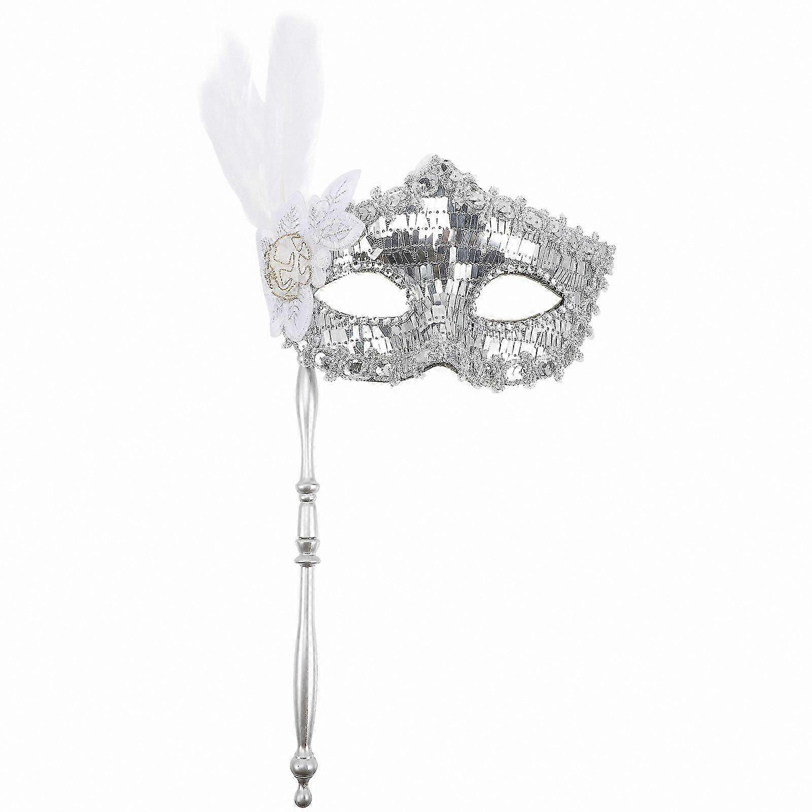 Decorative Mask on Stick for Carnival and Costume Parties