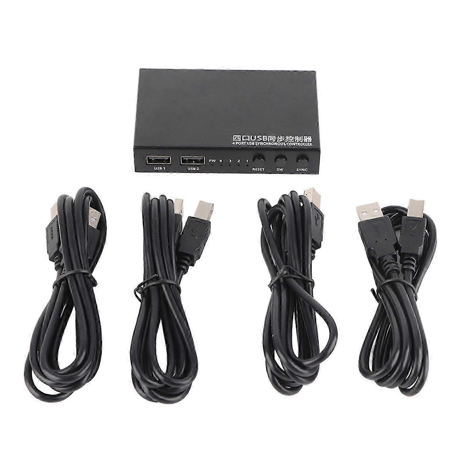 Aimos 1for4 4 Ports USB Keyboard Mouse Synchronizer Controller KVM Switcher Splitter