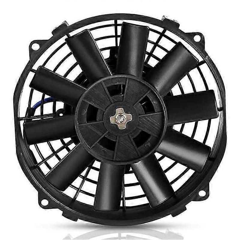 Universal Slim Fan Push Pull Electric Radiator Inhale Cooling Fans 12V 80W Engine Fan with Mount Kit(Diameter 12 Inch)