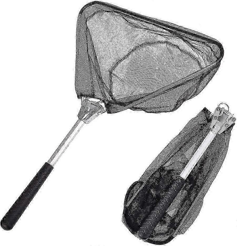 Fishing Landing Net, Lightweight Aluminum Alloy Foldable Extensible Triangular Pond Net For Fish Catch Release