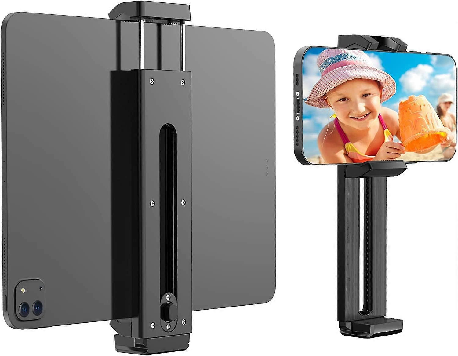 4"-12.9" Tablet Phone Mount for Tripod, Universal Tripod Mount Adapter for Cell Phone Pad Kindle, Tablet Tripod Mount