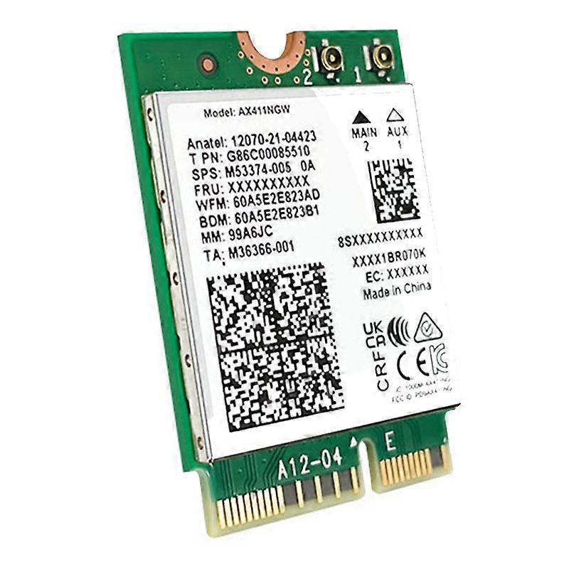 For Intel AX411 WiFi Card+Antenna for Laptop/PC Win10/11-64Bit