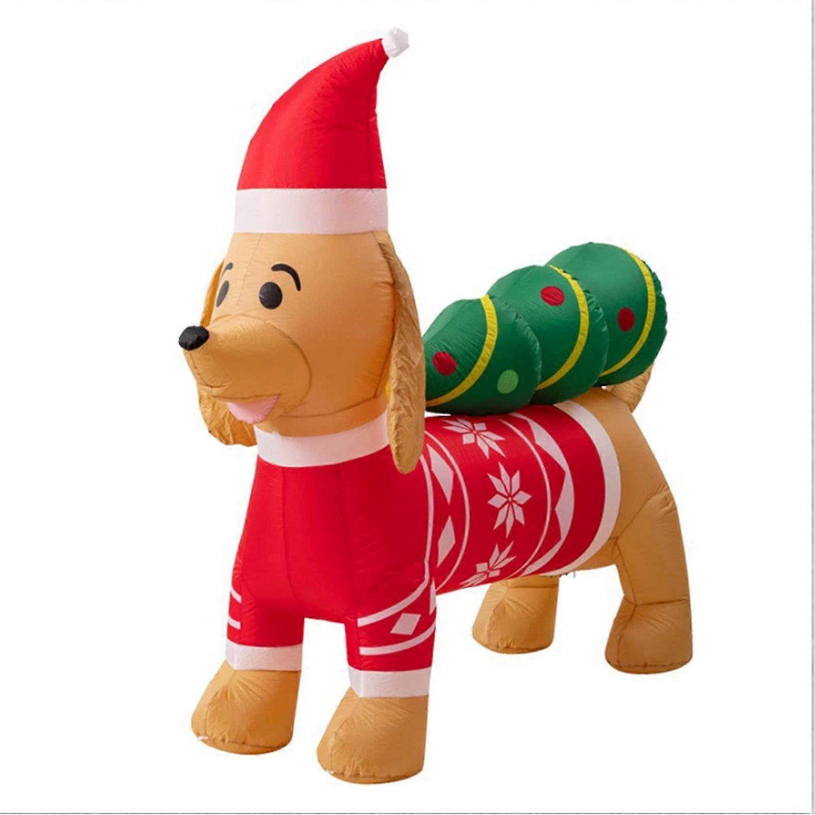 Large Christmas Inflatable Dachshund With Built In Fan And Anchor Ropes For Holiday Party Yard Garden