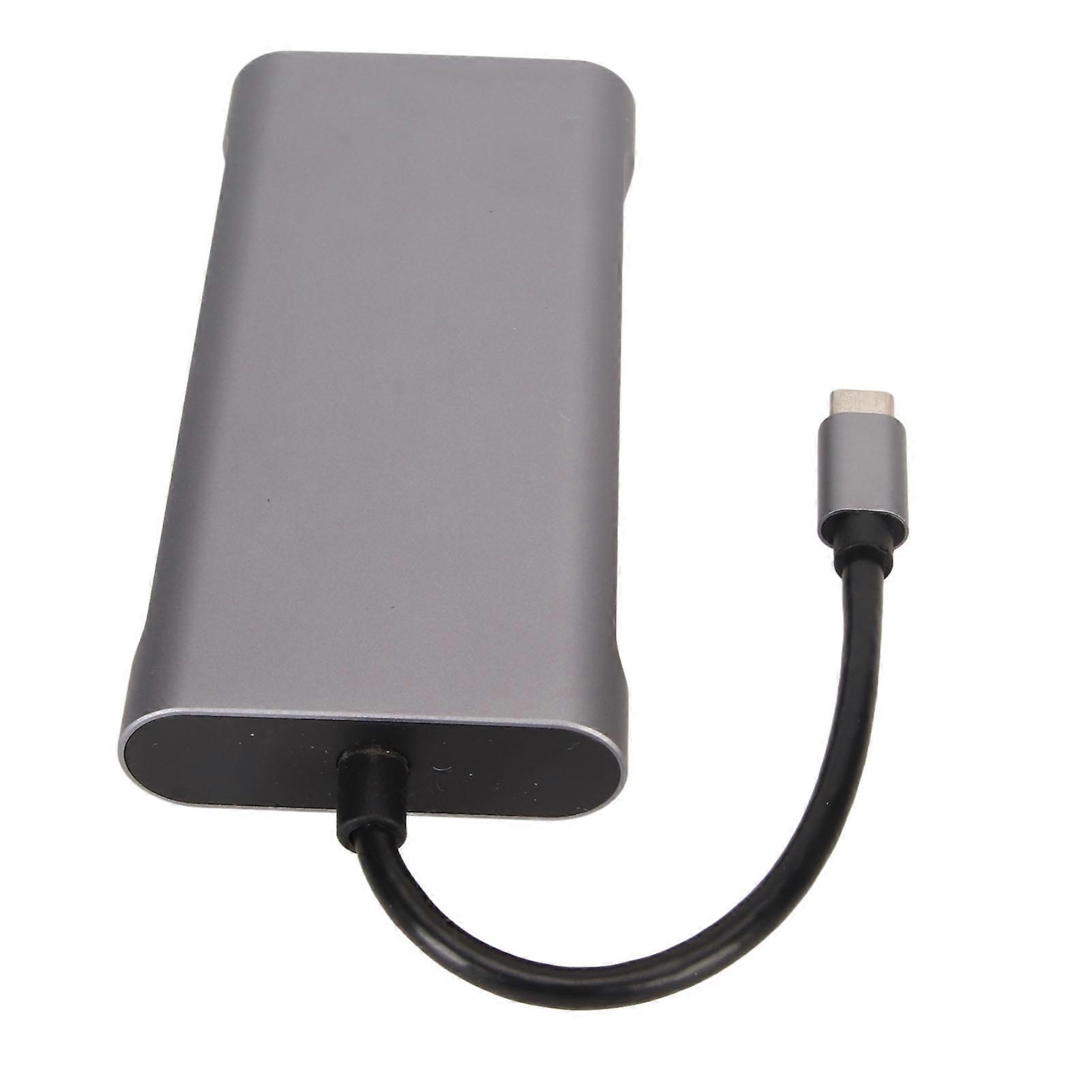 Type C Hub 11 in 1 HD VGA 4K Supported 5Gbps 87W PD Charge 100Mbps RJ45 USB 3.0 Docking Station for Laptop PC 