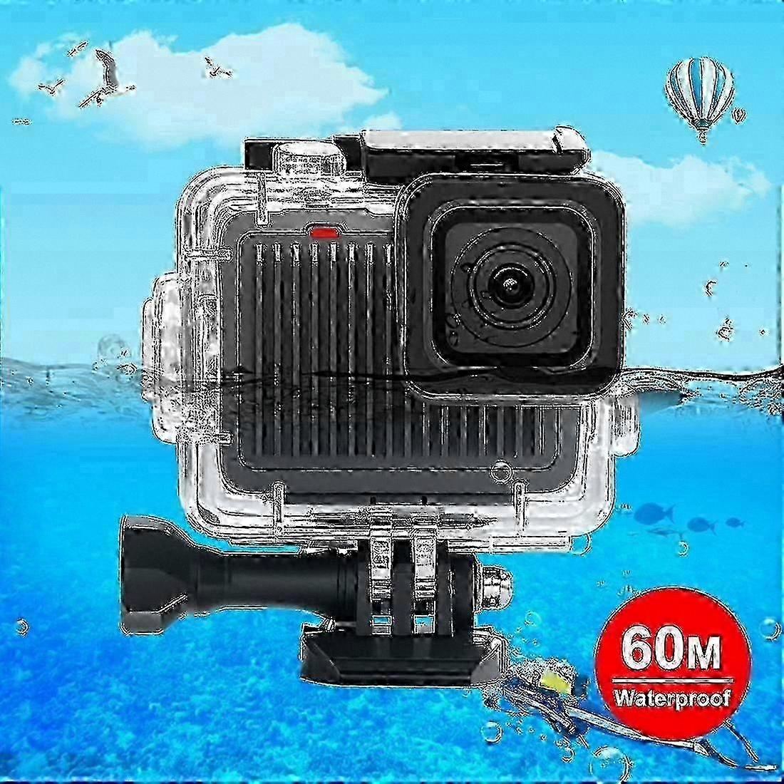 Waterproof Protective Case for Action Camera, 60m Depth Rating, Buckle Included, Compatible with 4K Models