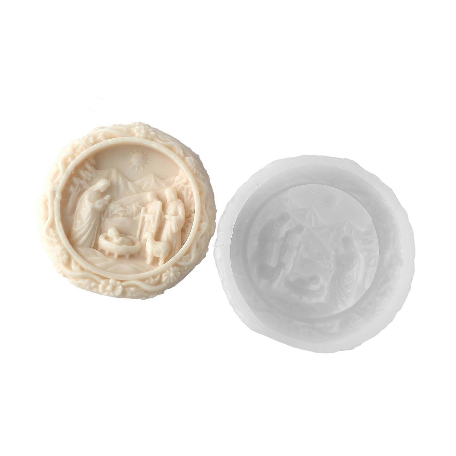 Christmas Themed Silicone Candle Mould for Intricate Designs and Repeated Crafting Use Multicolor