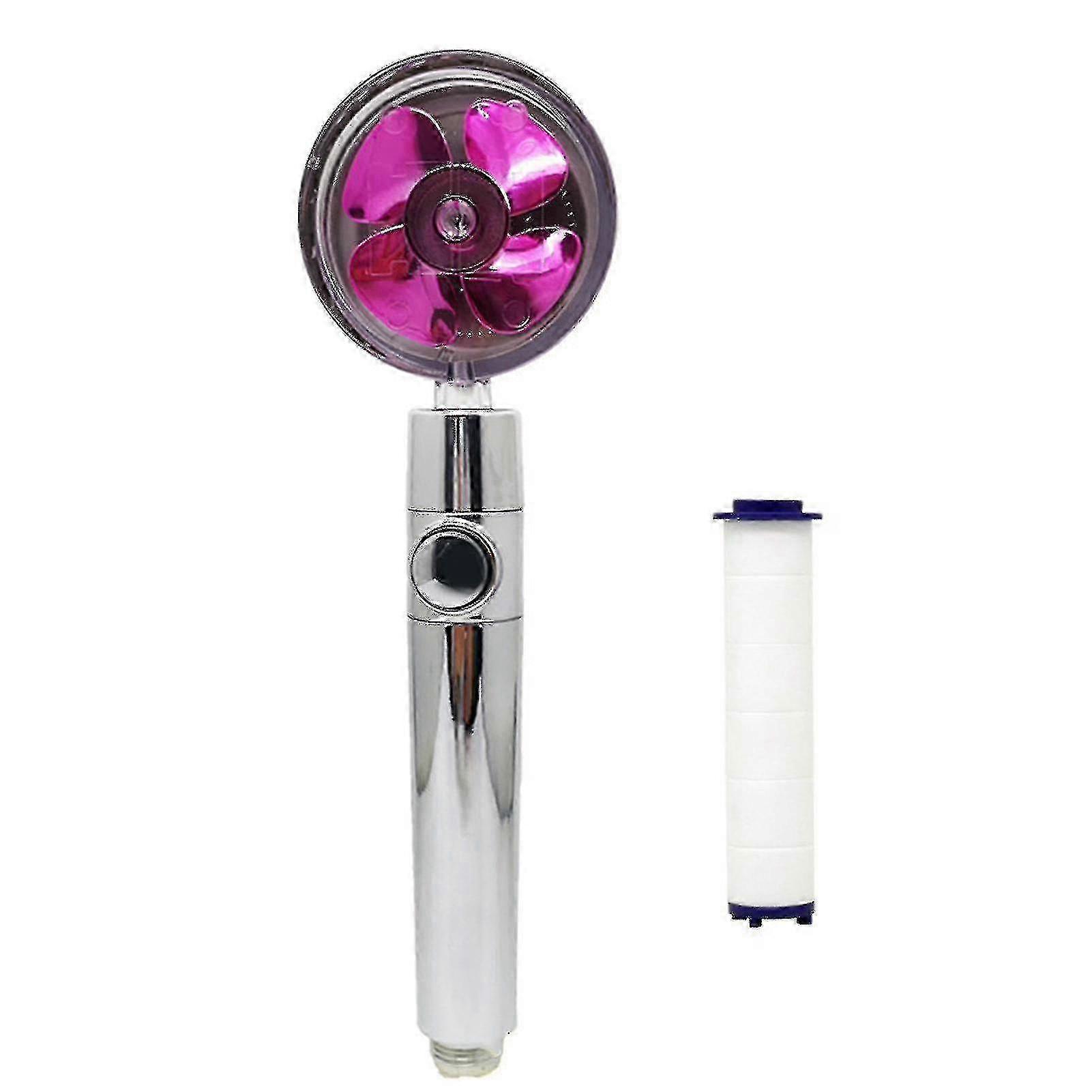 Turbo Boost Handheld Shower Head with Propeller-Driven High Pressure & Water Saving Tech -