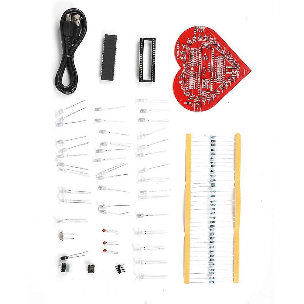 DIY Colorful MCU Module Heart shaped Lamp Light Electronic Circuit Board Kit