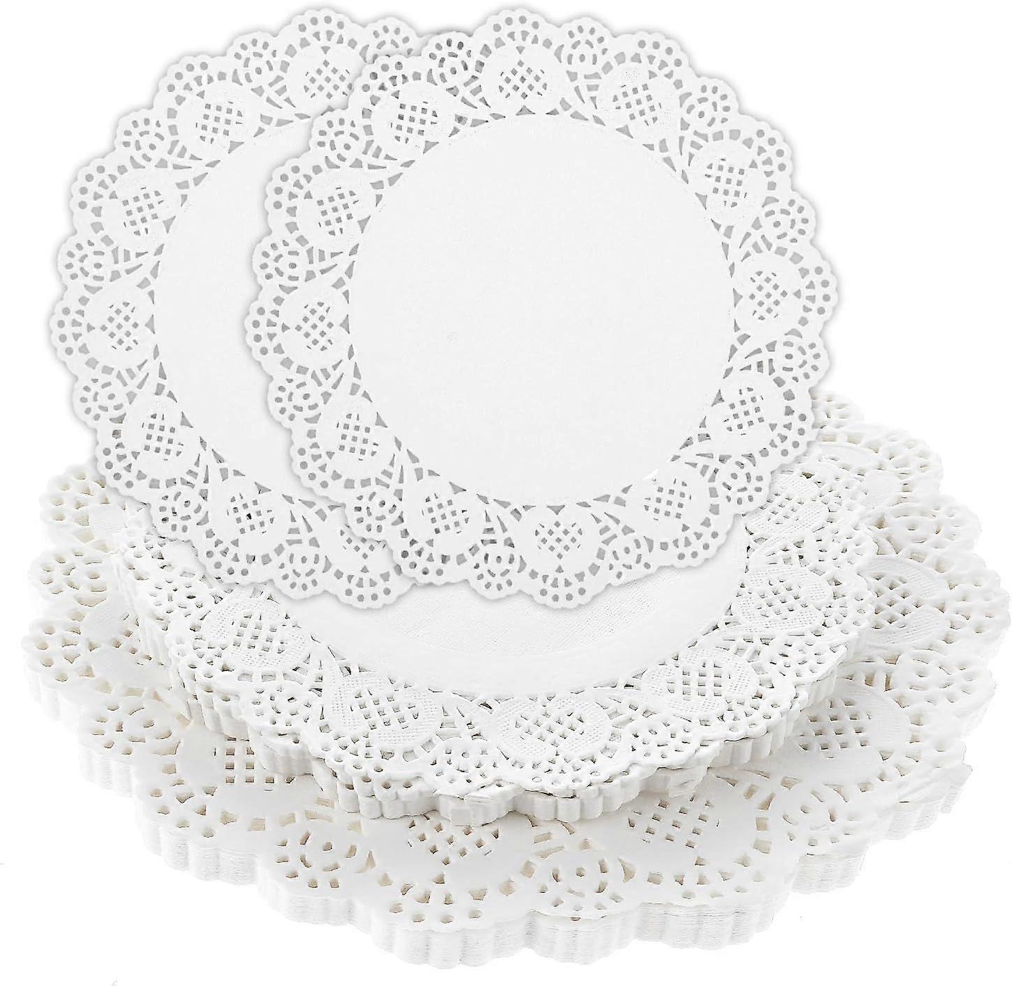 White Paper Doilies (200PCS) - Assorted Sizes Disposable Lace Paper Doilies for