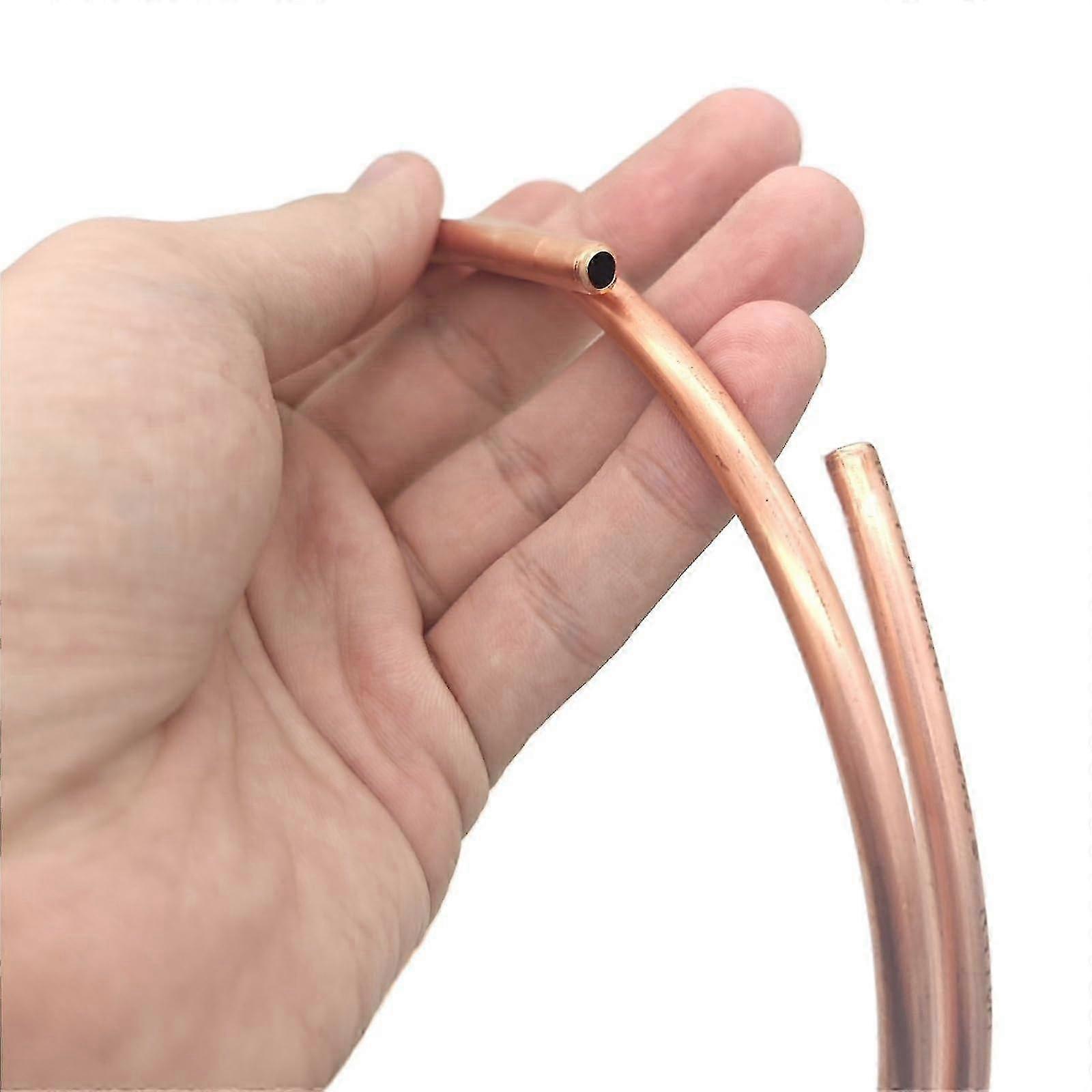 Soft coil copper pipes, flush pipe T2 red copper 99.9% air conditioning cooling capillary tubes 5 meters various sizes (5 x 3.4mm)