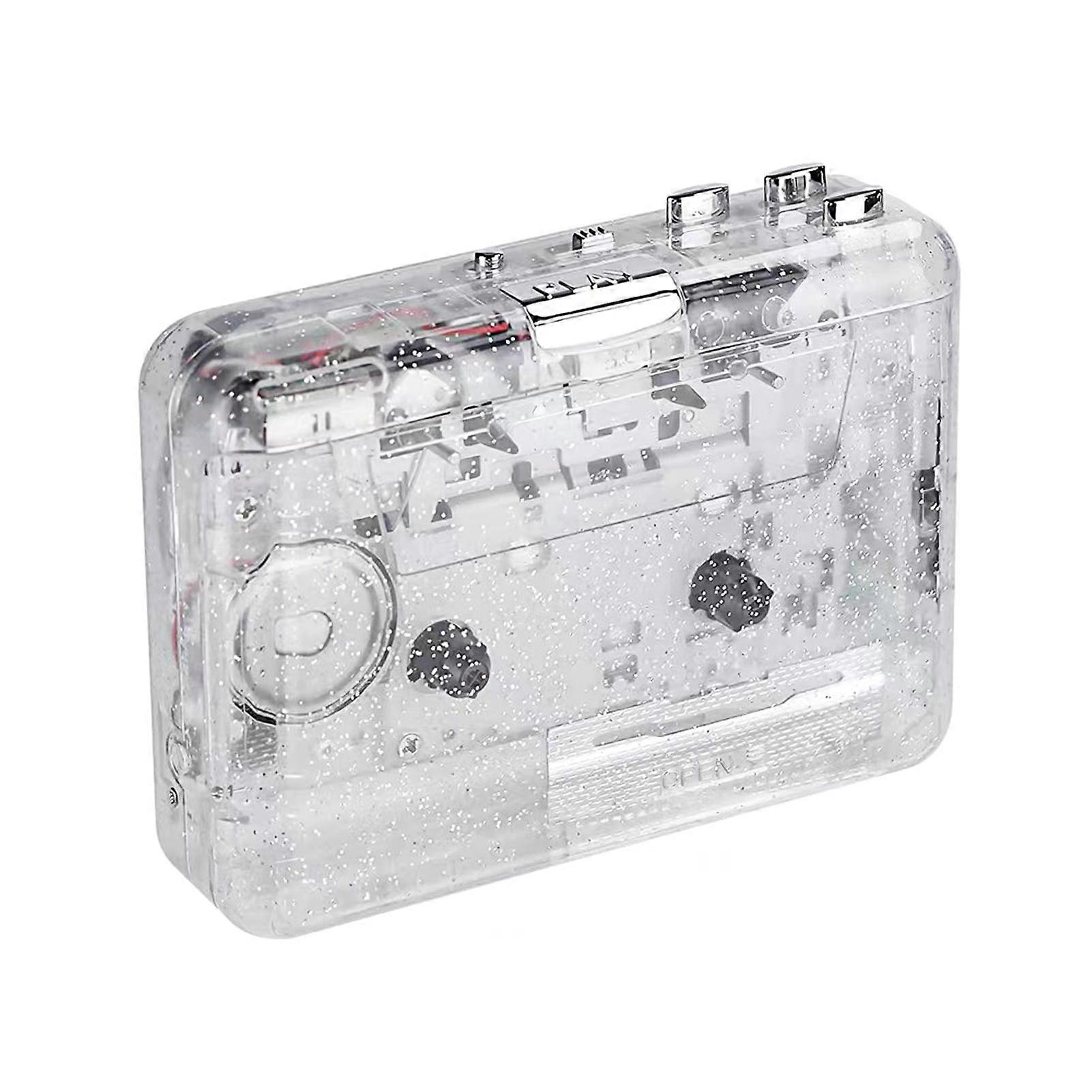 ametoys Portable USB Cassette Player Transparent Cassette Tape Player USB Cassette Capture with USB2.0 Port
