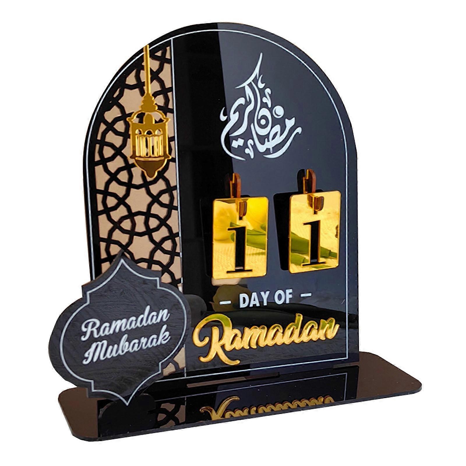 FFENYAN Ramadan Countdown Desk Calendar - Acrylic 30 Days to Eid DIY Decoration, compatible with Ramadan Advent Calendar, Gifts for Kids