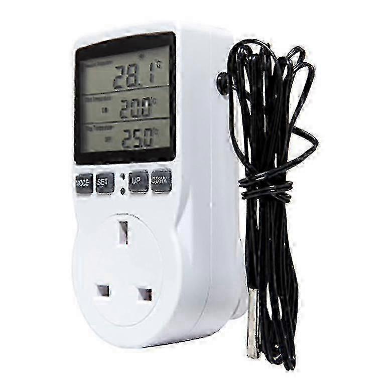 Digital Temperature Controller Power Socket Outlet EU Plug Thermostat With Timer Switch Sensor Probe Heating Cooling