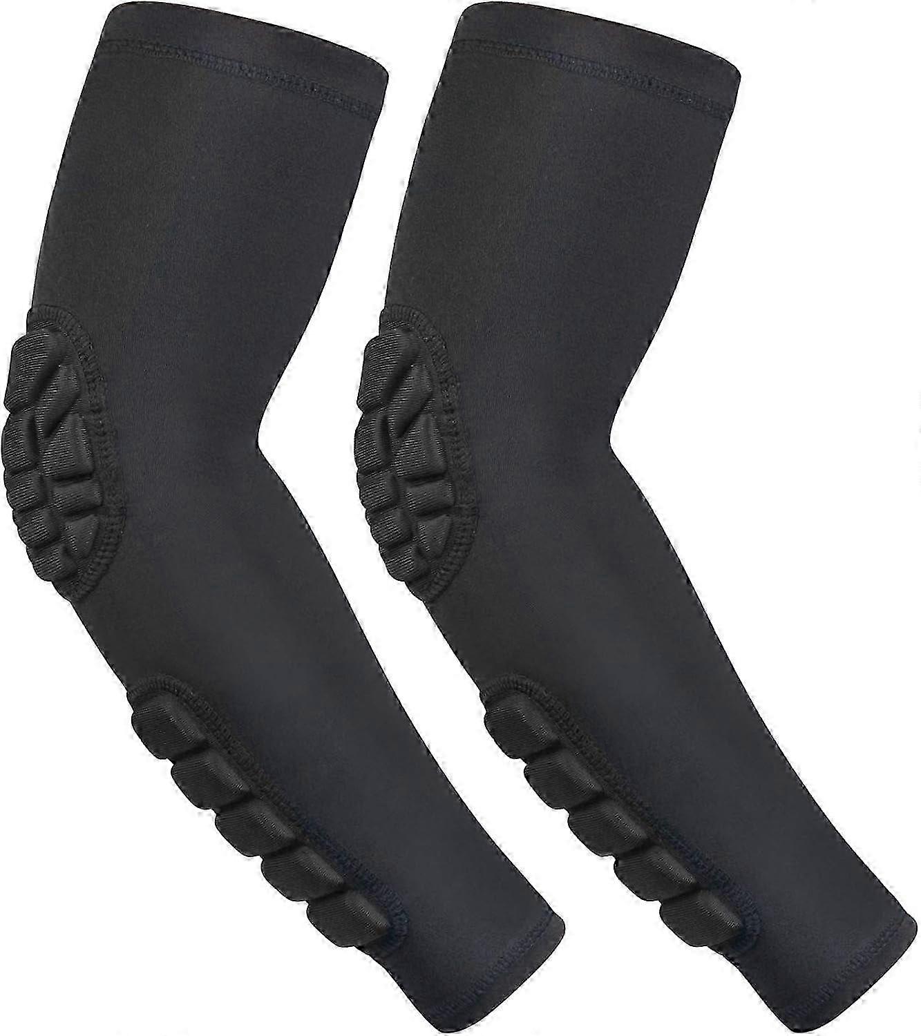 2PCS Padded Elbow Forearm Sleeves Compression Arm Protective Support