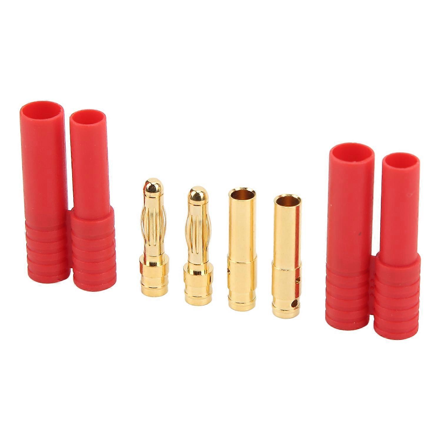 1Pair 4mm Banana Plug Head Gold Plated Banana Connector Adapter with Sleeve for ESC Battery