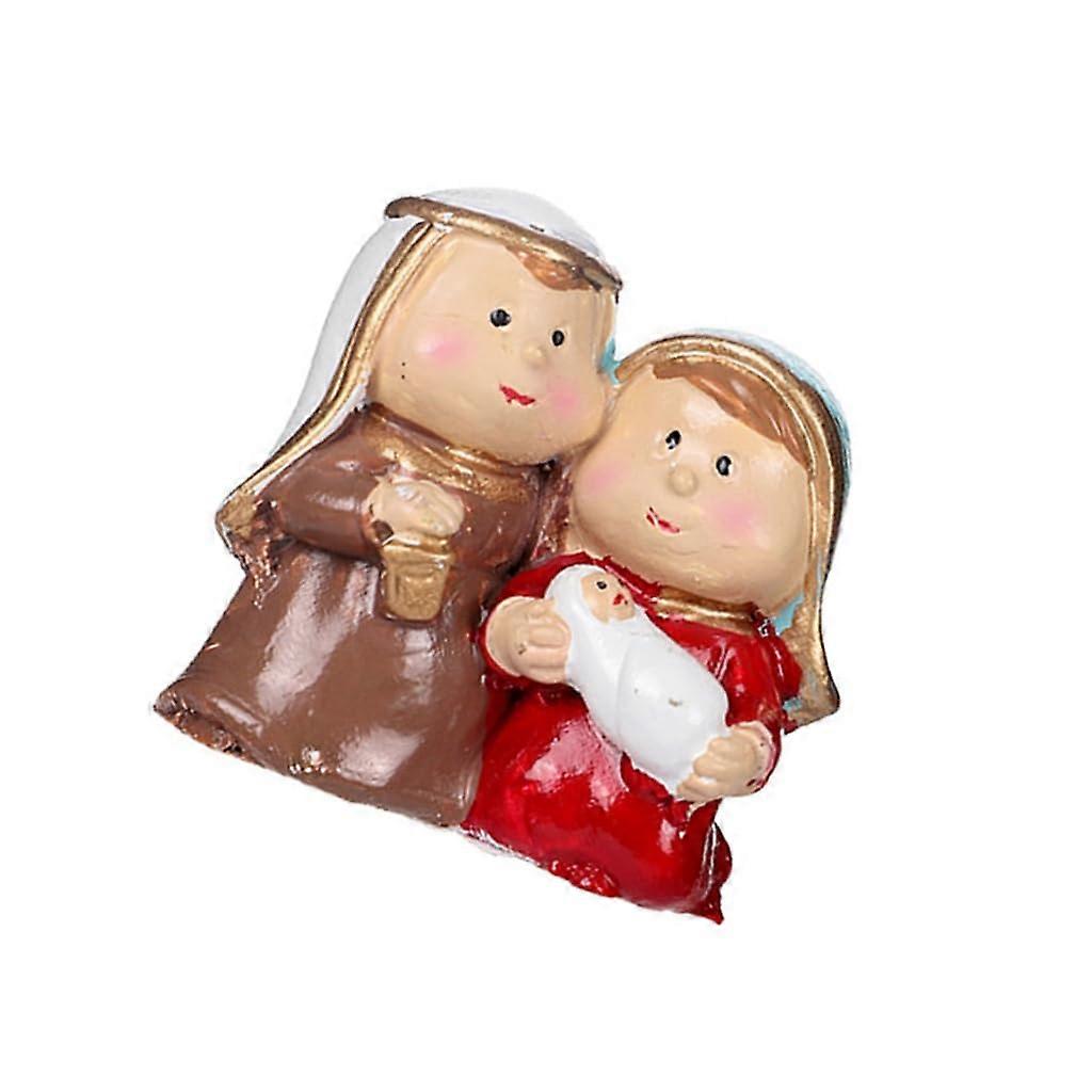 Resin Nativity Scene Figurine Set with Detailed Ornamentation for Christian Home Decor