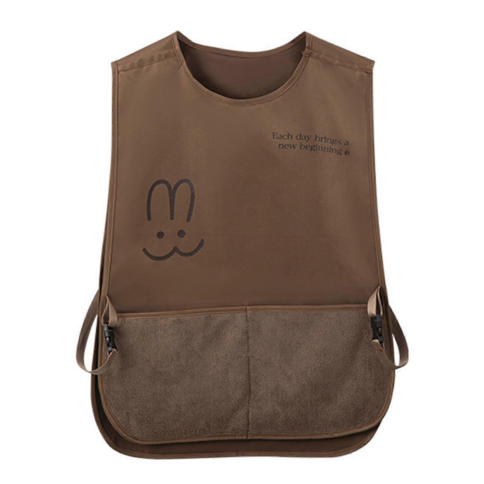 Delinquency Kitchens And Craft Apron With Wipe Clean Side Oil Proof Polyester Fabric For Daily Use  Coffee ribbon wipe h