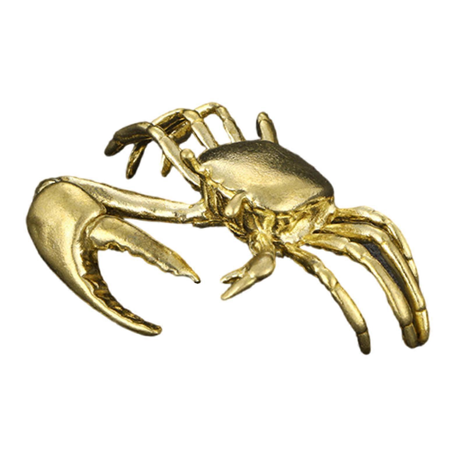 Crabs Decors Figurines Brass Animal Statues Crabs Decorative Objects for Living Room,Bookshelf,Side Table Decorations Multicolor