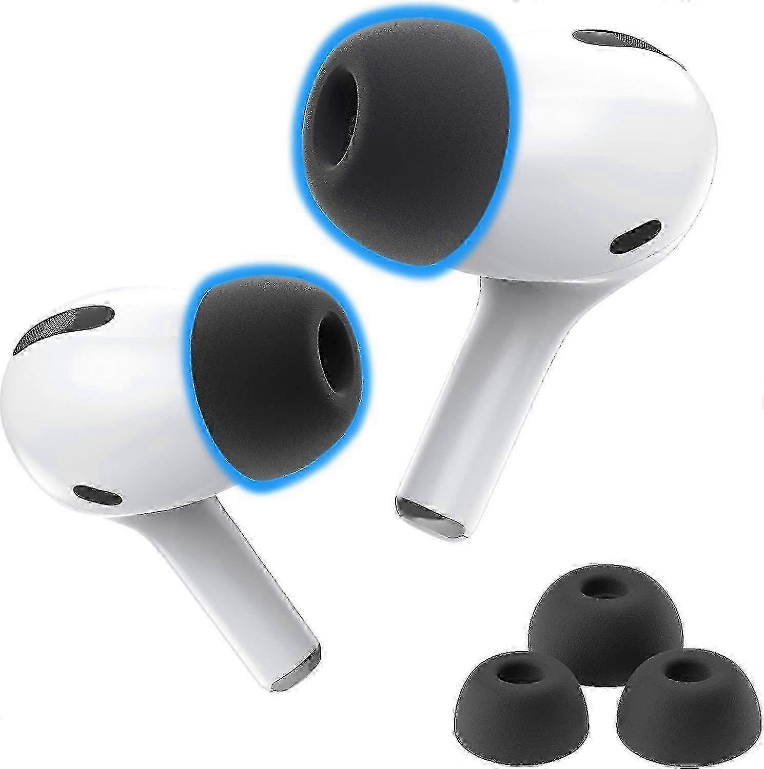 Foam Masters Memory Foam Ear Tips for AirPods Pro | Comfortable | Secure | Better Noise Cancellation | Version 3.0 Replacement Buds (Small, Med,